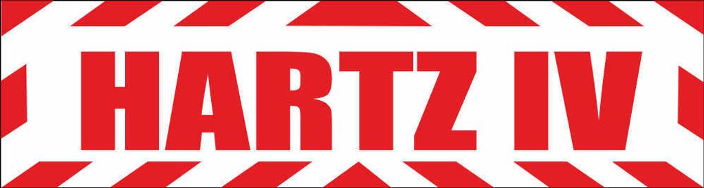 INDIGOS UG - Magnetschild "Hartz IV" mit Rahmen 30 x 8 cm reflektierend - Magnetfolie für Auto / LKW / Truck / Baustelle / Firma