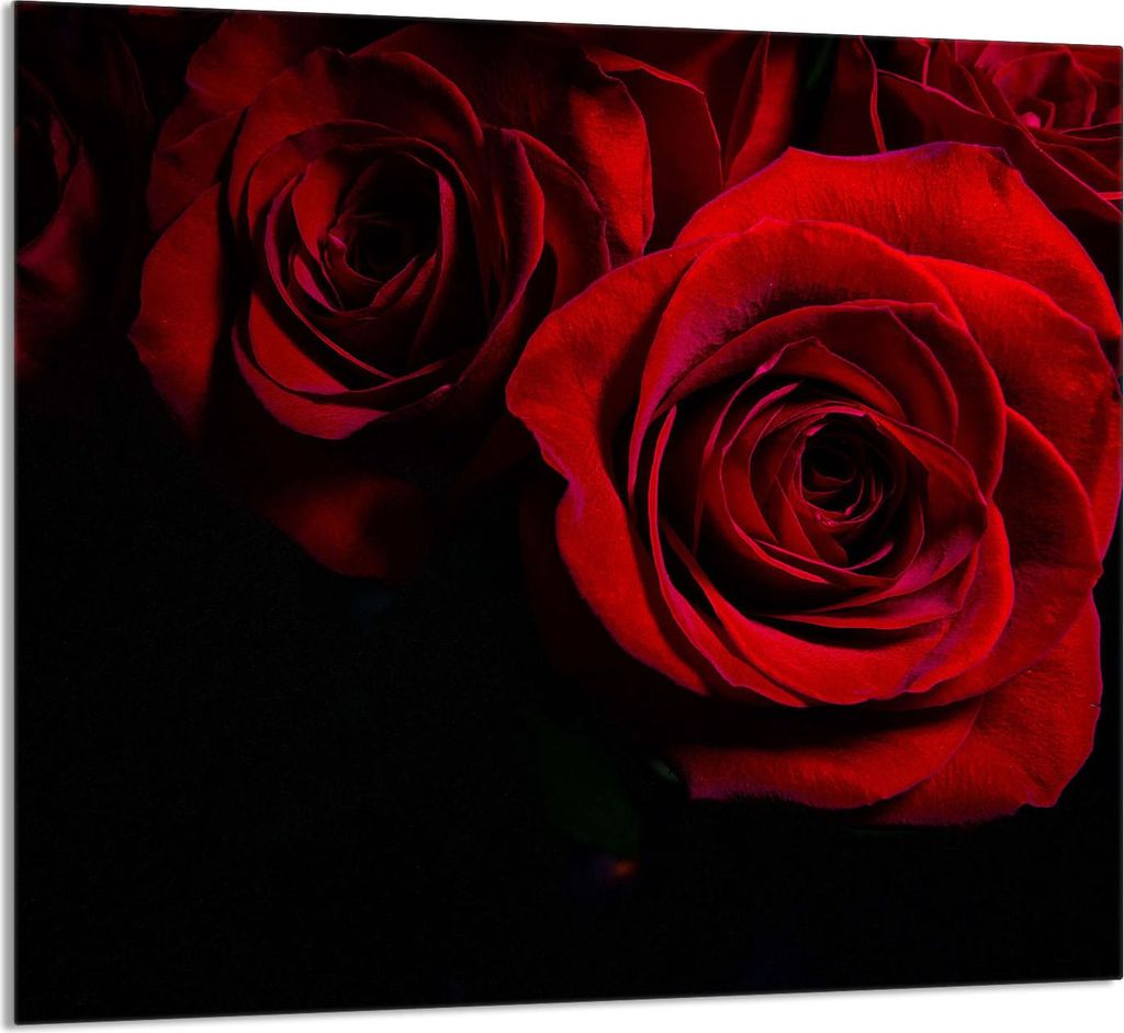 GLASPLATTE FÜR KÜCHE 65x60 Rose