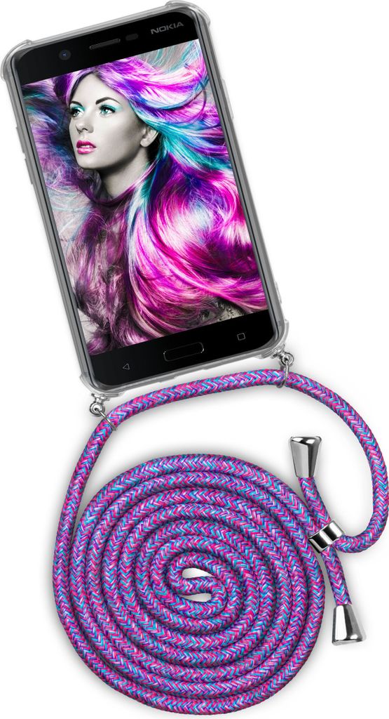 TWIST-Case + TWIST-Cord für Nokia 5, Farbe:Crazy Unicorn (Silber)