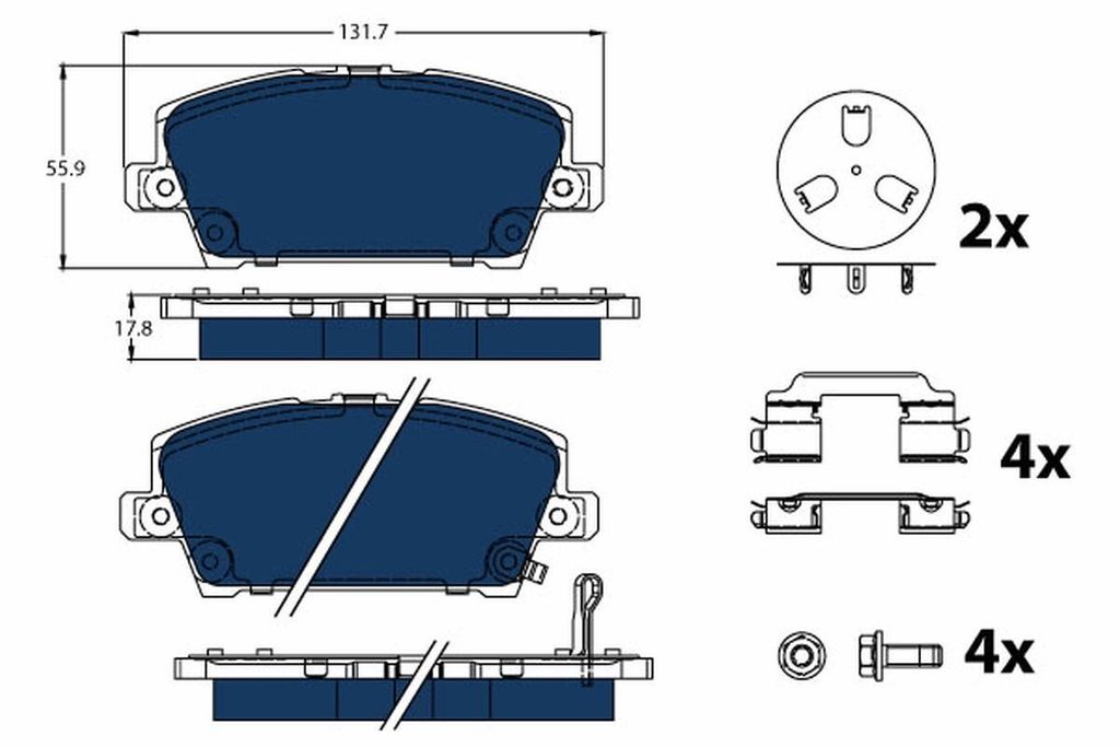 TRW Bremsbeläge Satz Hinten für HONDA CIVIC VIII Stufenheck (FD, FA) GDB3407BTE