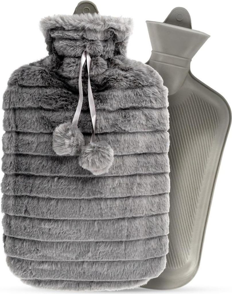 Vilde | Wärmflasche mit Bezug - grau - Groß 2 l - Flauschig Produktbild 