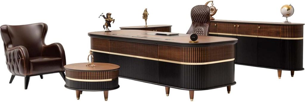 Elegant 5tlg. Bürogarniturset Modern Homeoffice Komplettbüro Arbeitszimmer