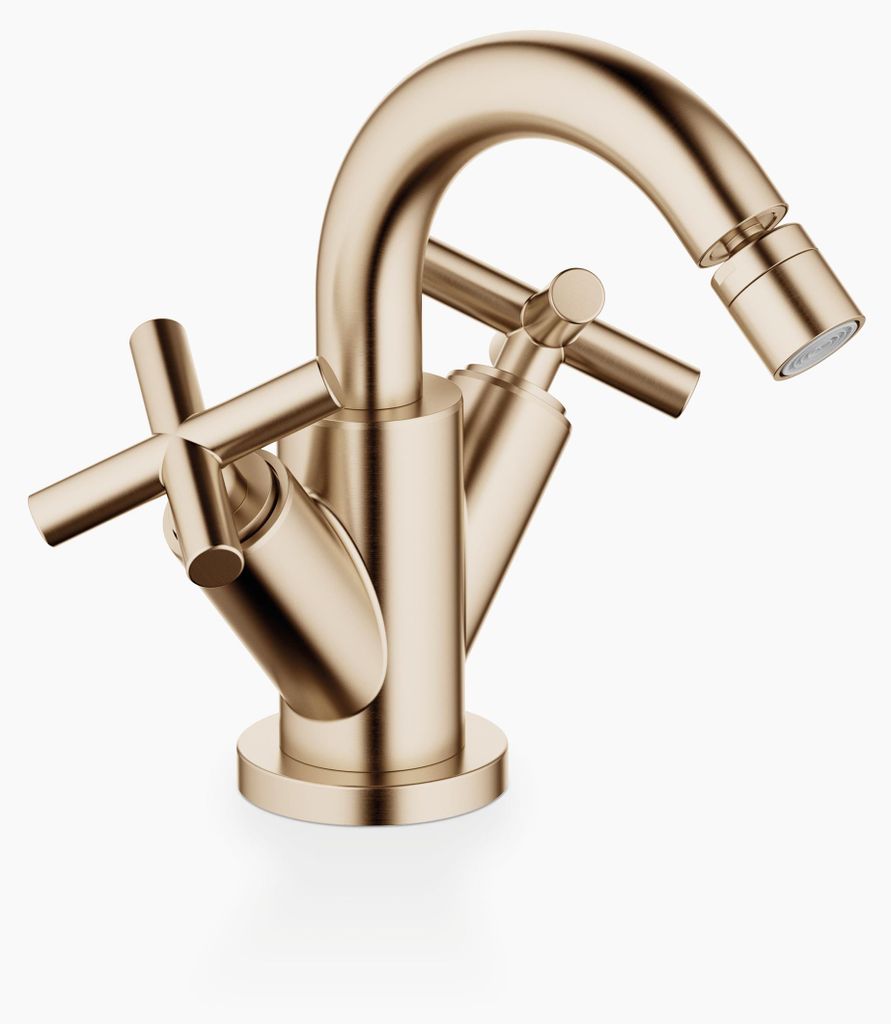 Dornbracht TARA Bidet-Einlochbatterie mit Ablaufgarnitur, Ausladung 124mm, 24510892-46