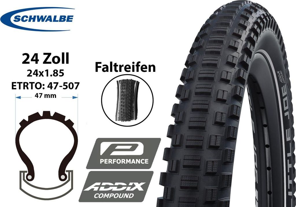 24 Zoll Schwalbe LITTLE JOE 24x1.85 faltbar 47-507 ADDIX Produktbild 
