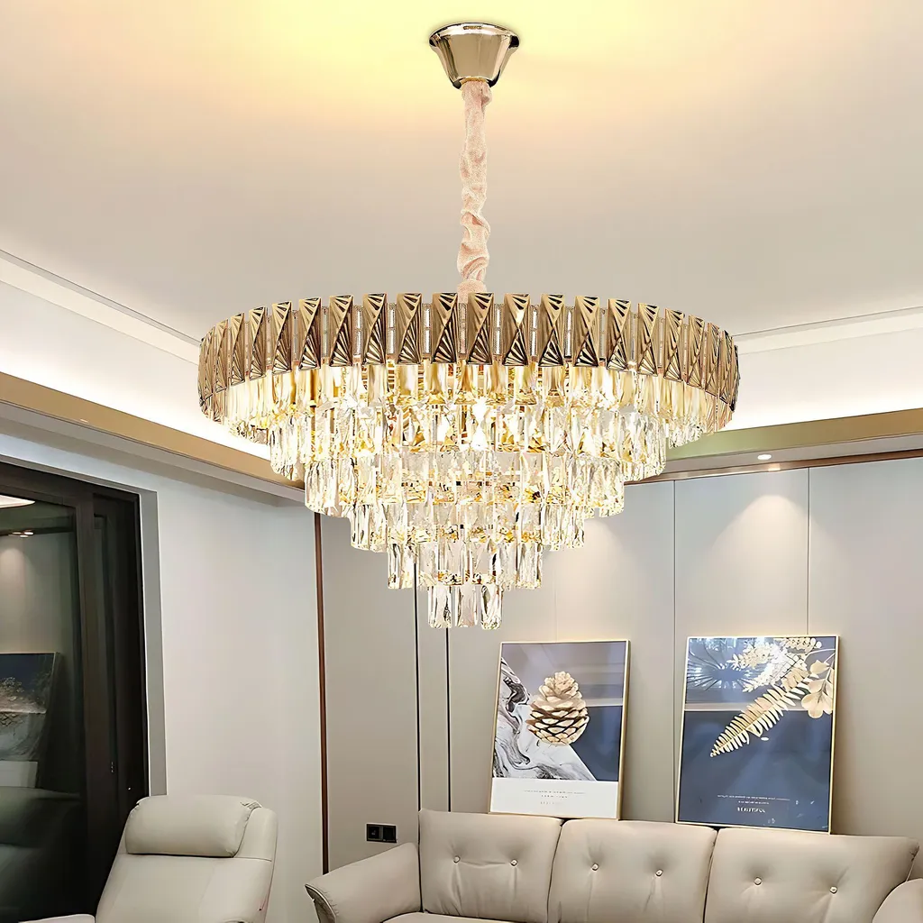Suspension Gold 80cm Toolight - Solution Éclairage Chic pour Grand Salon - 5