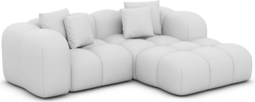 Kunstleder L-Form Studio Sofa Valora Weiß Rechts