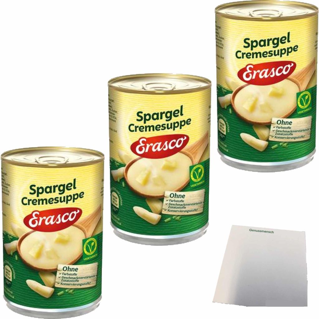 Erasco Spargel Cremesuppe 3er Pack (3x390ml Dose) + usy Produktbild 