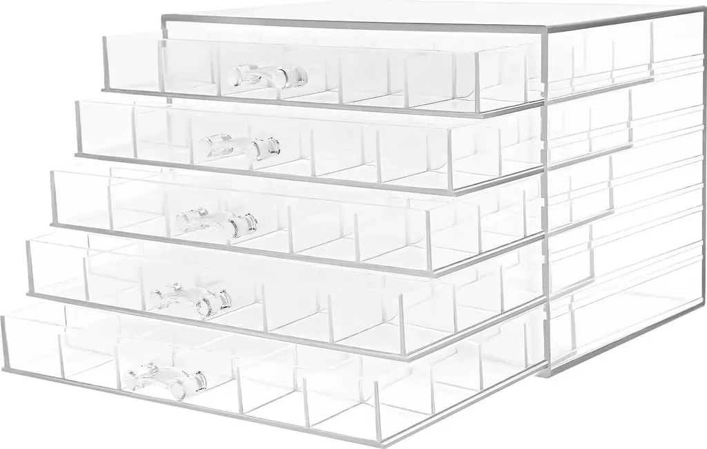 Boîte de rangement anti-poussière pour bijoux 120 cases en acrylique