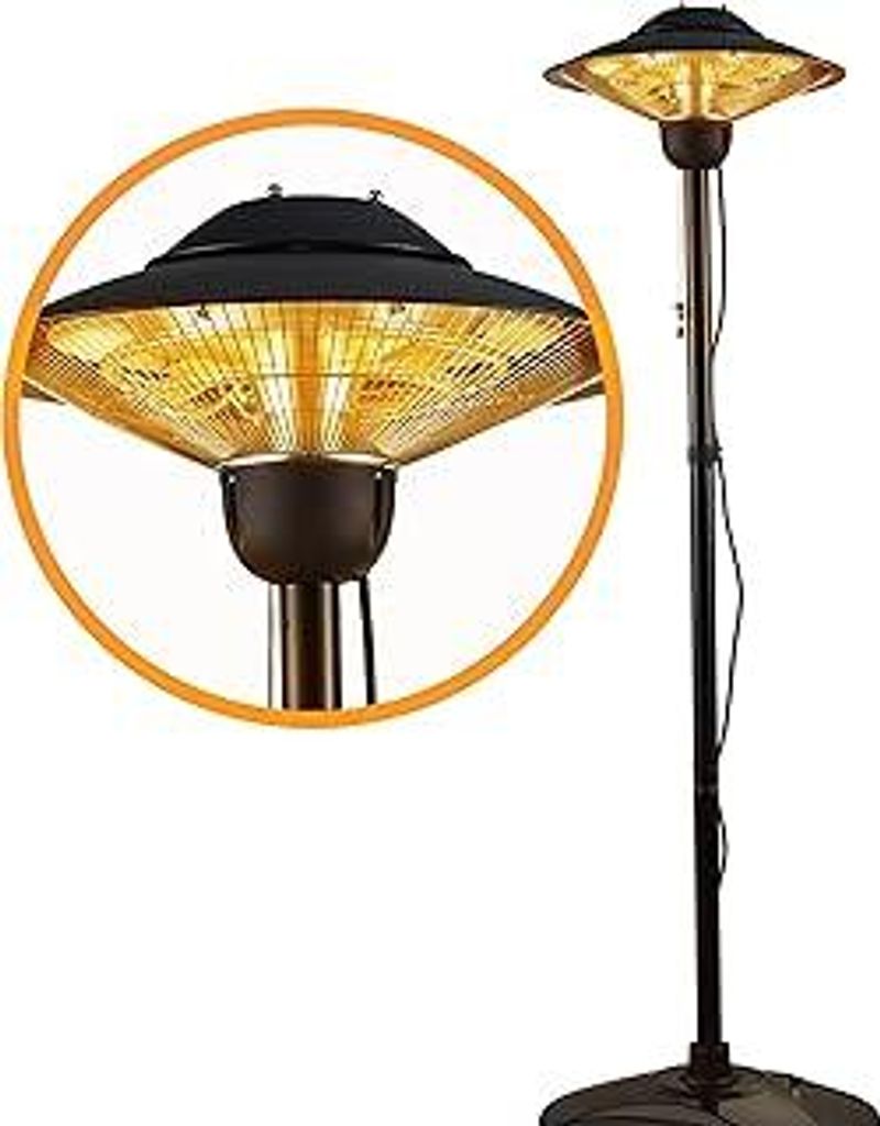 DONYER POWER Elektrischer Terrassenstrahler Garten Heizung 2000 W, wasserdicht, freistehend für Außen- und Innenbereich