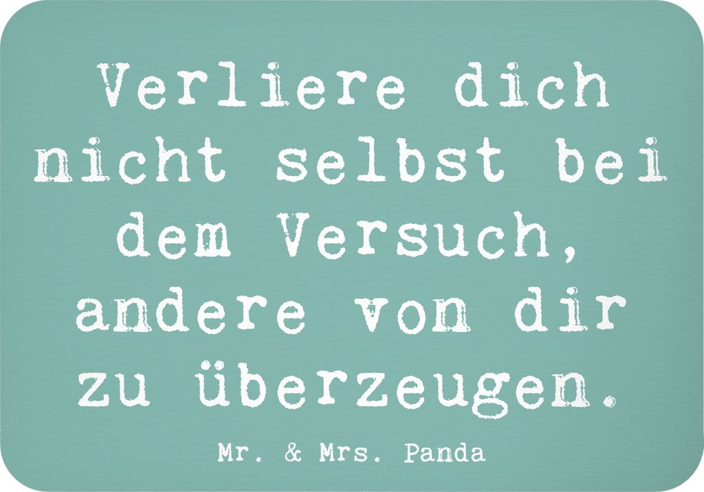 Mr. & Mrs. Panda Kühlschrankmagnet Spruch Selbstzweifel vermeiden - Meeresbrise - Geschenk, rechteckmagnet, küchenmagnet, Selbstakzeptanz, Zitat,...