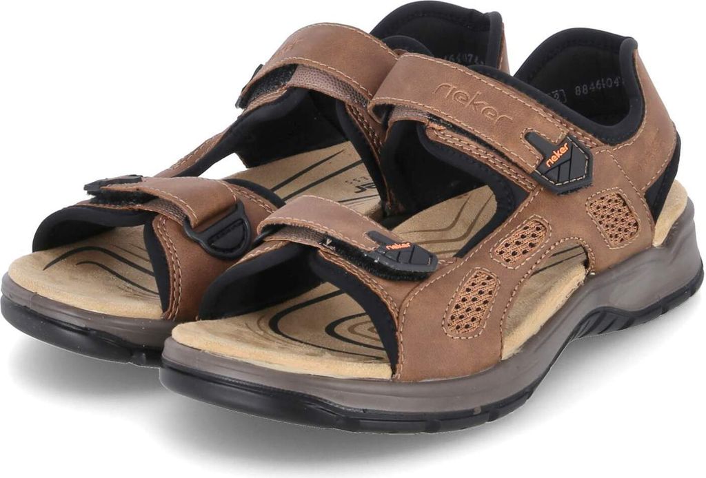 Rieker Herren Sandalen Braun Synthetik Größe: 46 Produktbild 