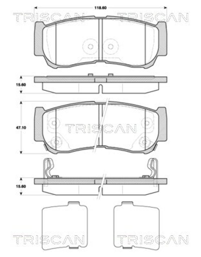 TRISCAN Bremsbeläge Bremsklötze HINTEN 8110 43030 Produktbild 