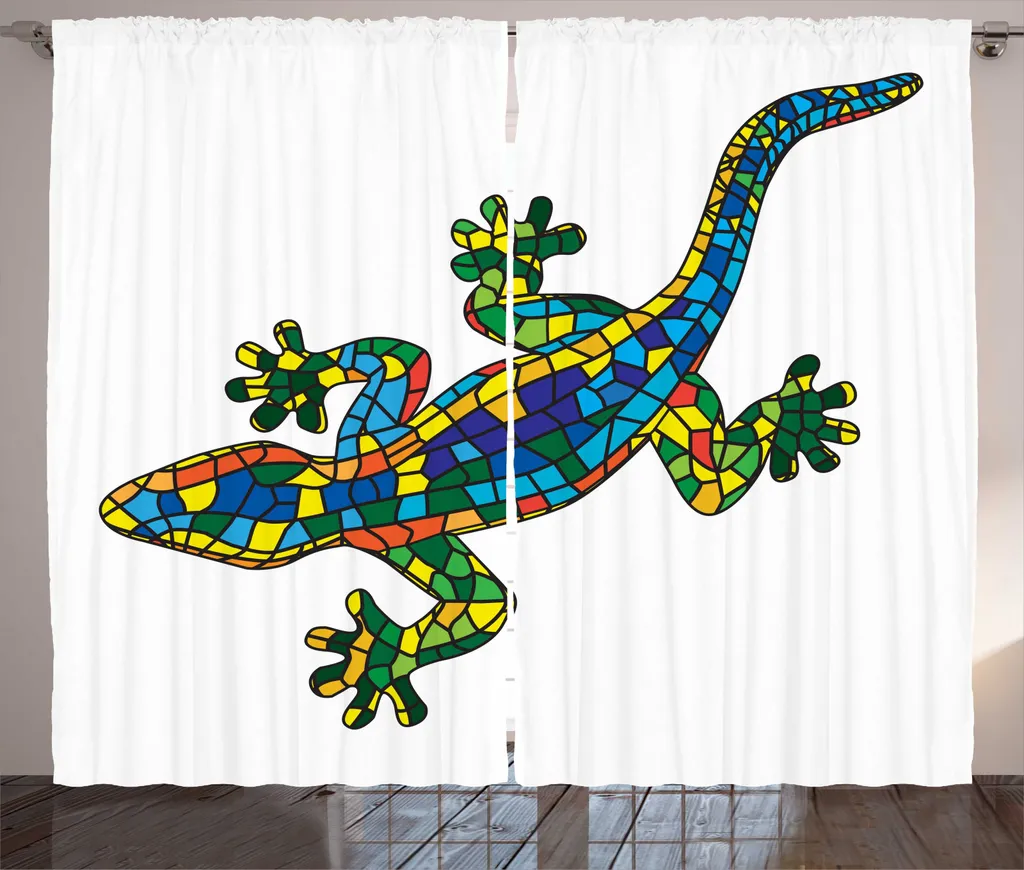 Tenda Rustica Iguana 280x245 cm ABAKUHAUS | Effetto Vetro Colorato Mosaico