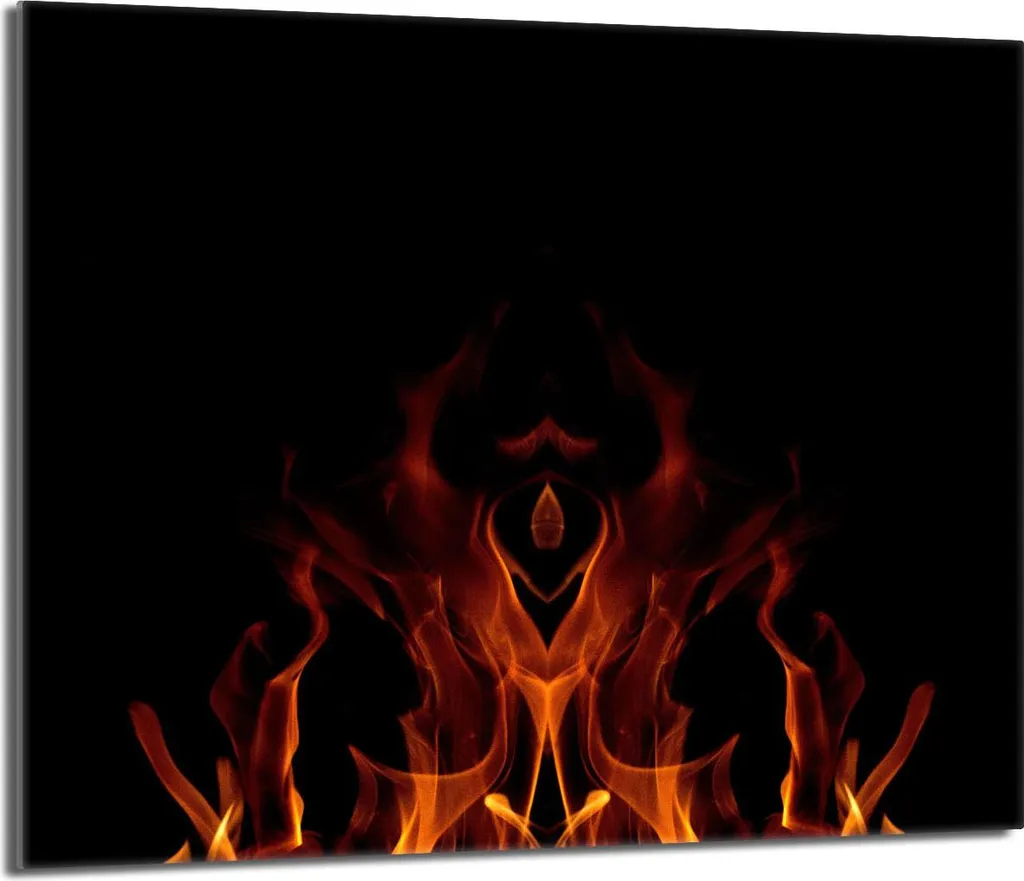 Coprifornelli 60x52 Vetro Nero Fuoco - Paraspruzzi Cucina Multifunzione