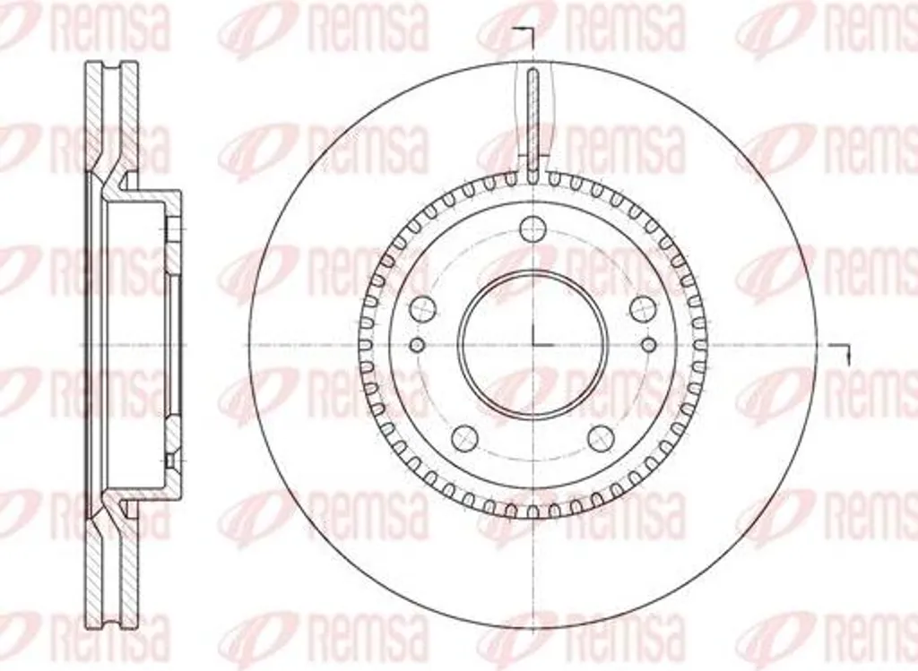 Disque de frein REMSA 6663.10 compatible OE 517122E300 pour i30 et Tucson