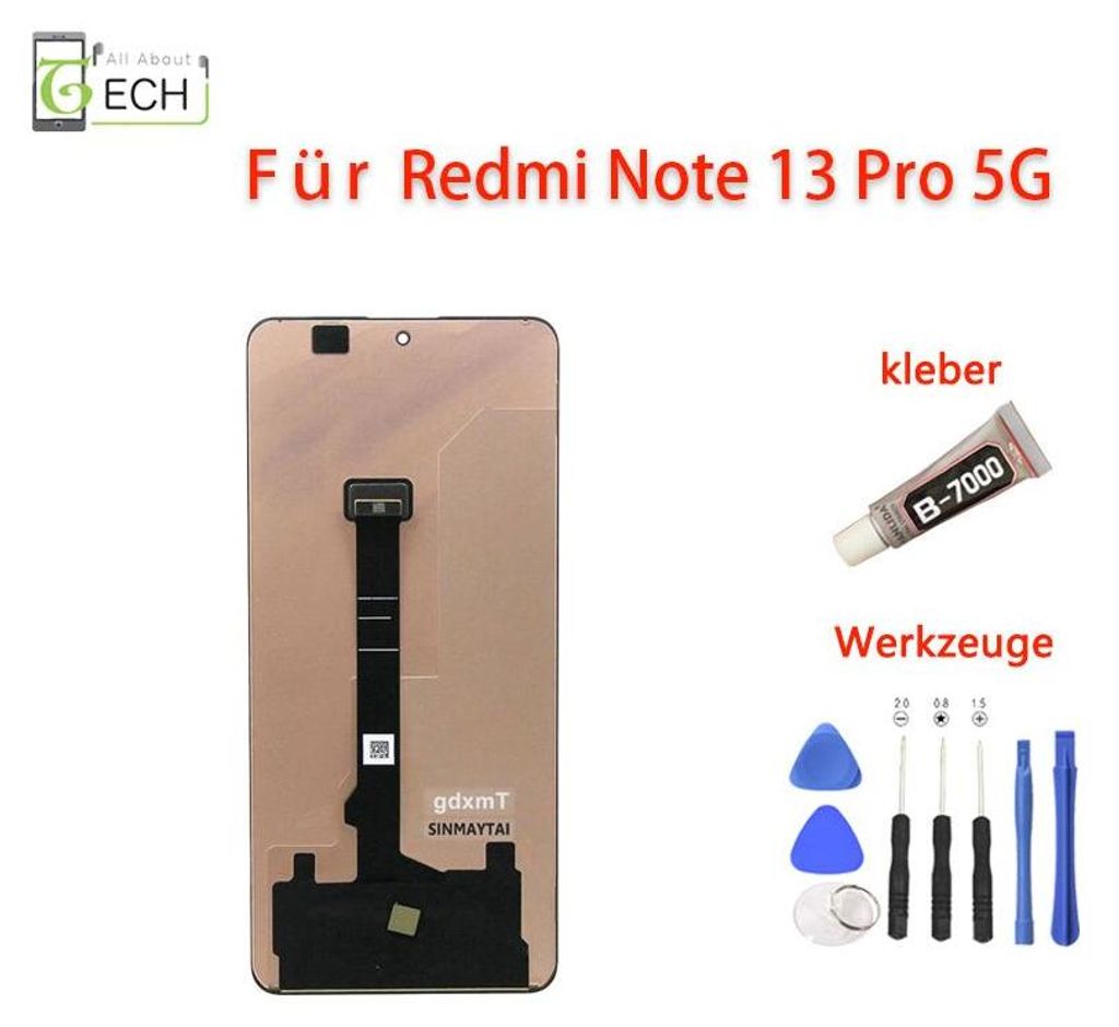 Für Xiaomi Redmi Note 13 Pro 5G MZB0FFWEU LCD Display Produktbild 