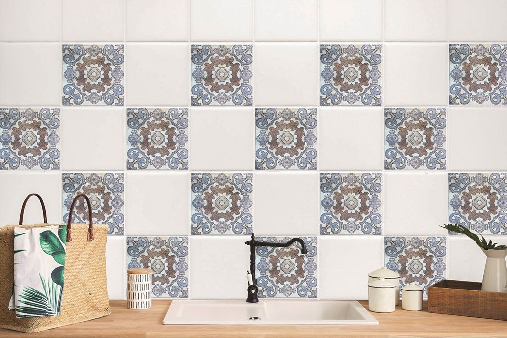 24 Stück Laminierter Fliesen Für Bad Küche Fließen Nachbildung Klebefolie Pastellfarben 20 x 20 cm