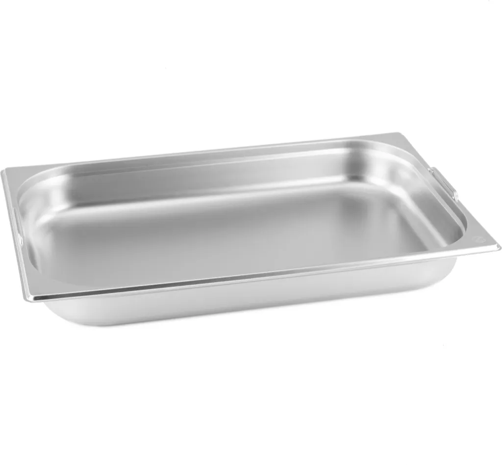 Contenitori GN Gastronorm 1/1 65 mm con maniglie a caduta in acciaio inox GVK ECO