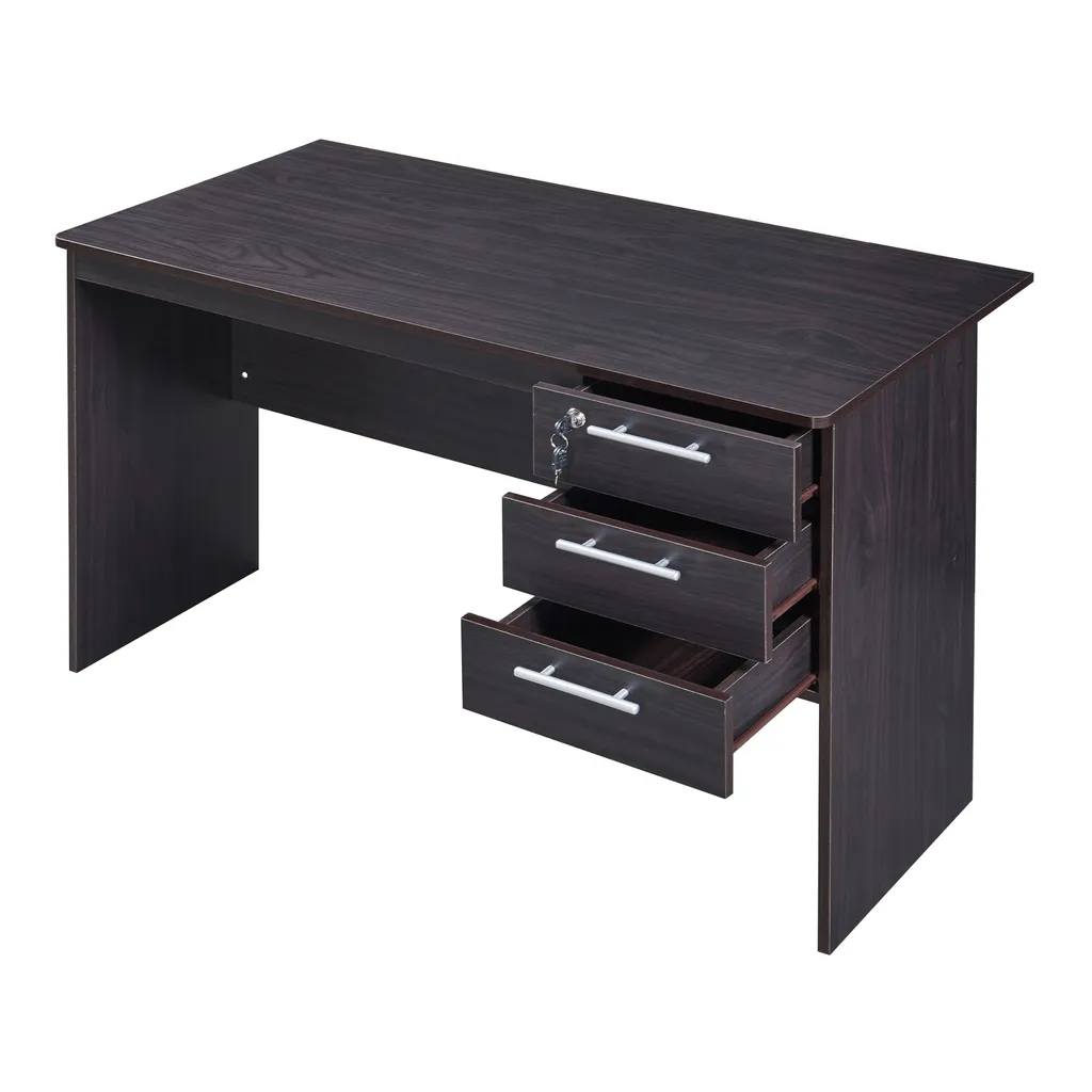 Table de Bureau de Direction Ragunda avec Rangement Intégré Bois Foncé - 5