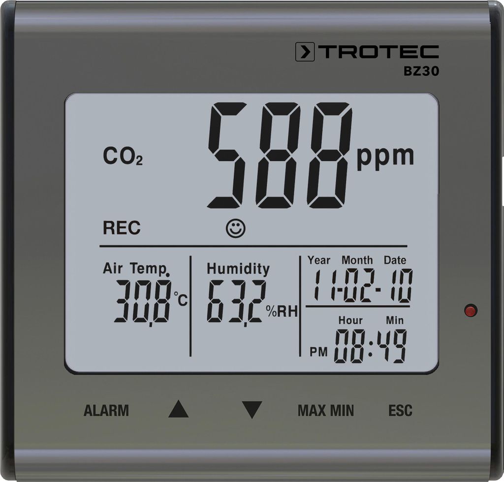 TROTEC CO2-Luftqualitätsdatenlogger BZ30 | Messgerät | Messen | Luftqualität | Datenlogger