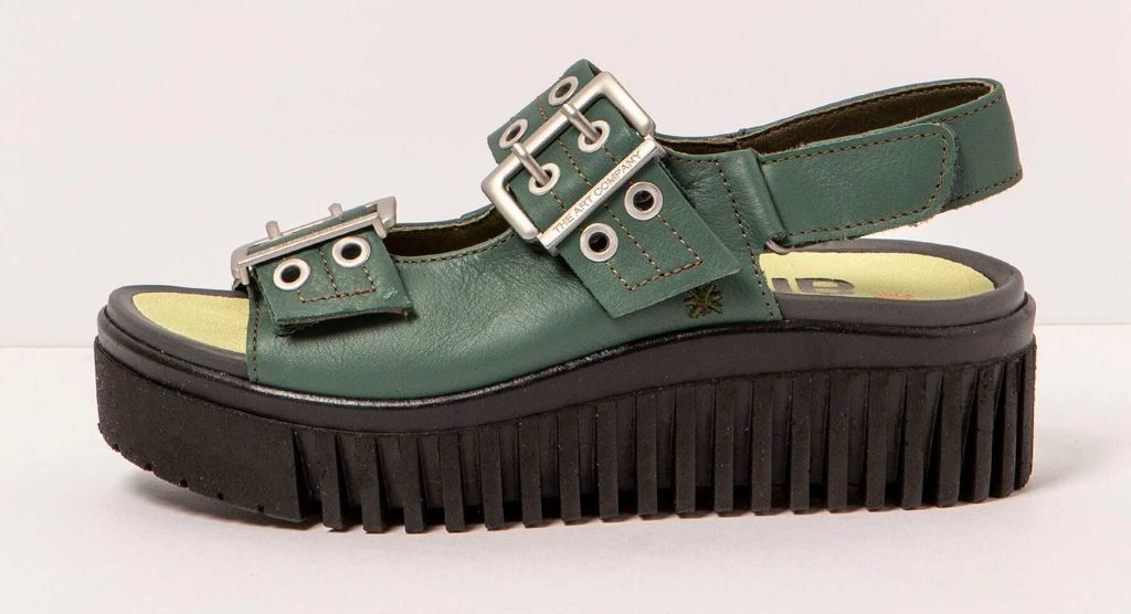 Art Sandalen mit Keilabsatz Damen 1579 NAPPA FOLIAGE/BRIGHTON Farbe Grün