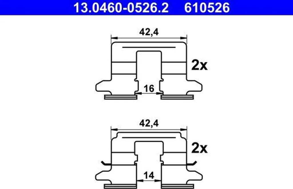 Kit accessoires freins ATE D40801KD0A haute résistance pour Nissan Juke