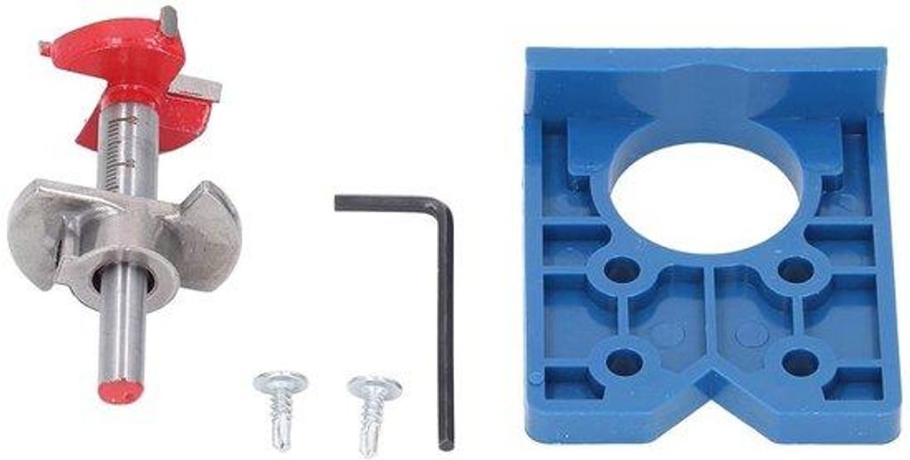 Bohrset 35mm für Türmöbel mit Führung, Präzise, Praktisch, Metall