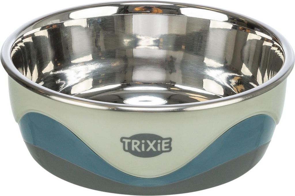 TRIXIE 25255, Hund, Silikon, Edelstahl, Edelstahl, Haustier-Fütterungsschale, Abbildung, 0,4 l
