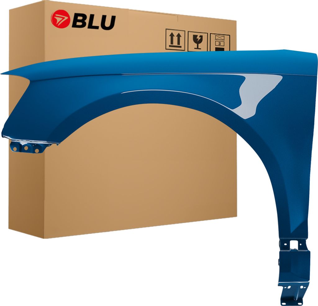 BLU Kotflügel Passend für Audi A3 8P II-generation LIFT LX5V Links Blau ArubaBlau | 2008-2012 | Vorderseite Vorne | Lackiert | Einbaufertig