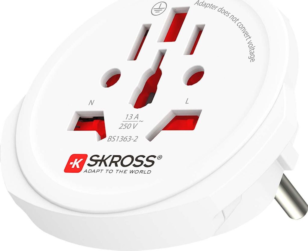 SKROSS wereldstekkeradapter, geschikt voor gebruik in Productafbeelding 