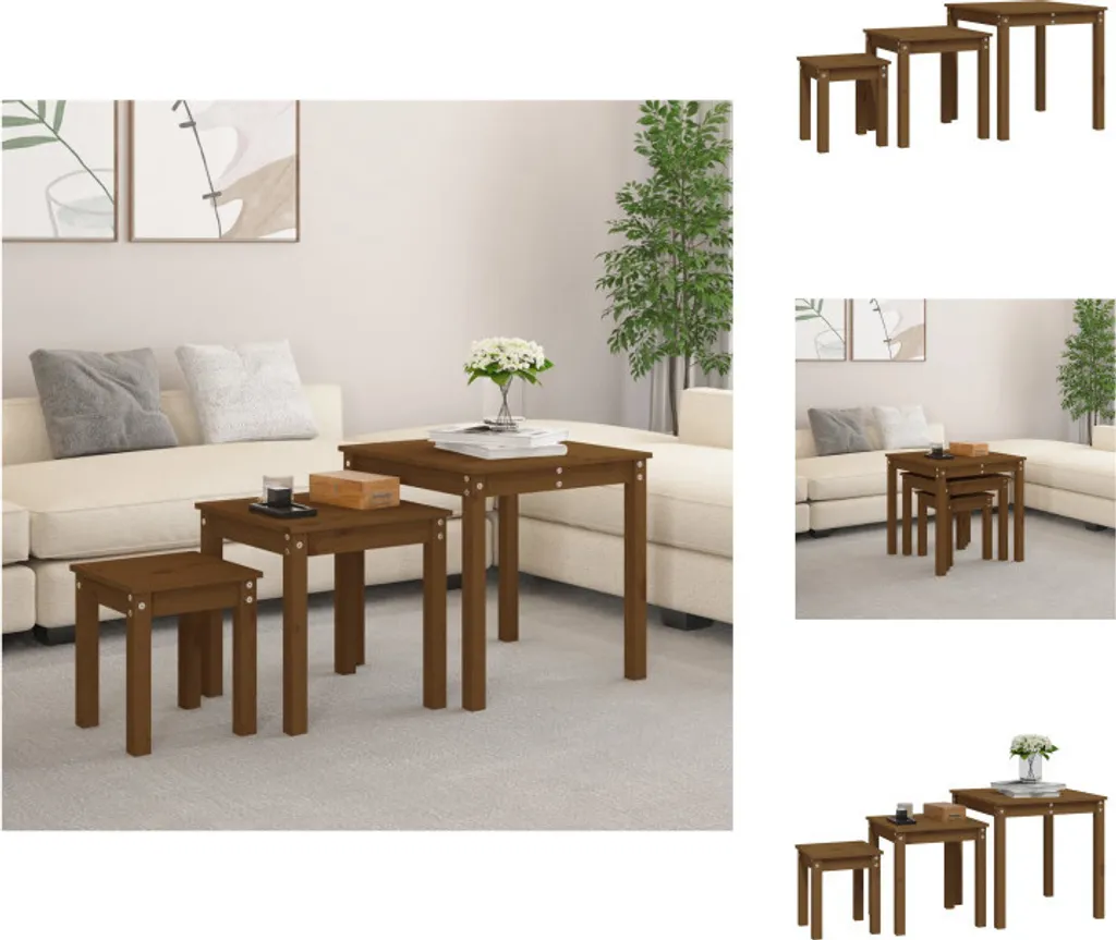 Tavolini Salotto vidaXL Pino Massiccio Miele | Trasforma il tuo Living