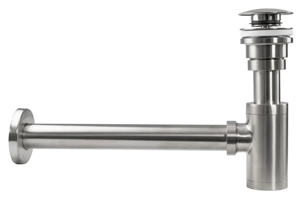 Sifone Lavabo Rea Brush Nickle Inox Klik-Klak Professionale Universale - 2