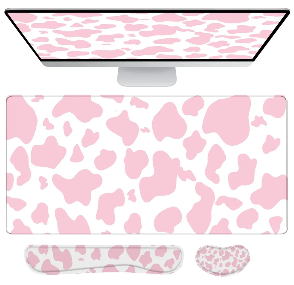 Set de bureau ergonomique : tapis de souris gaming et appuis-poignets