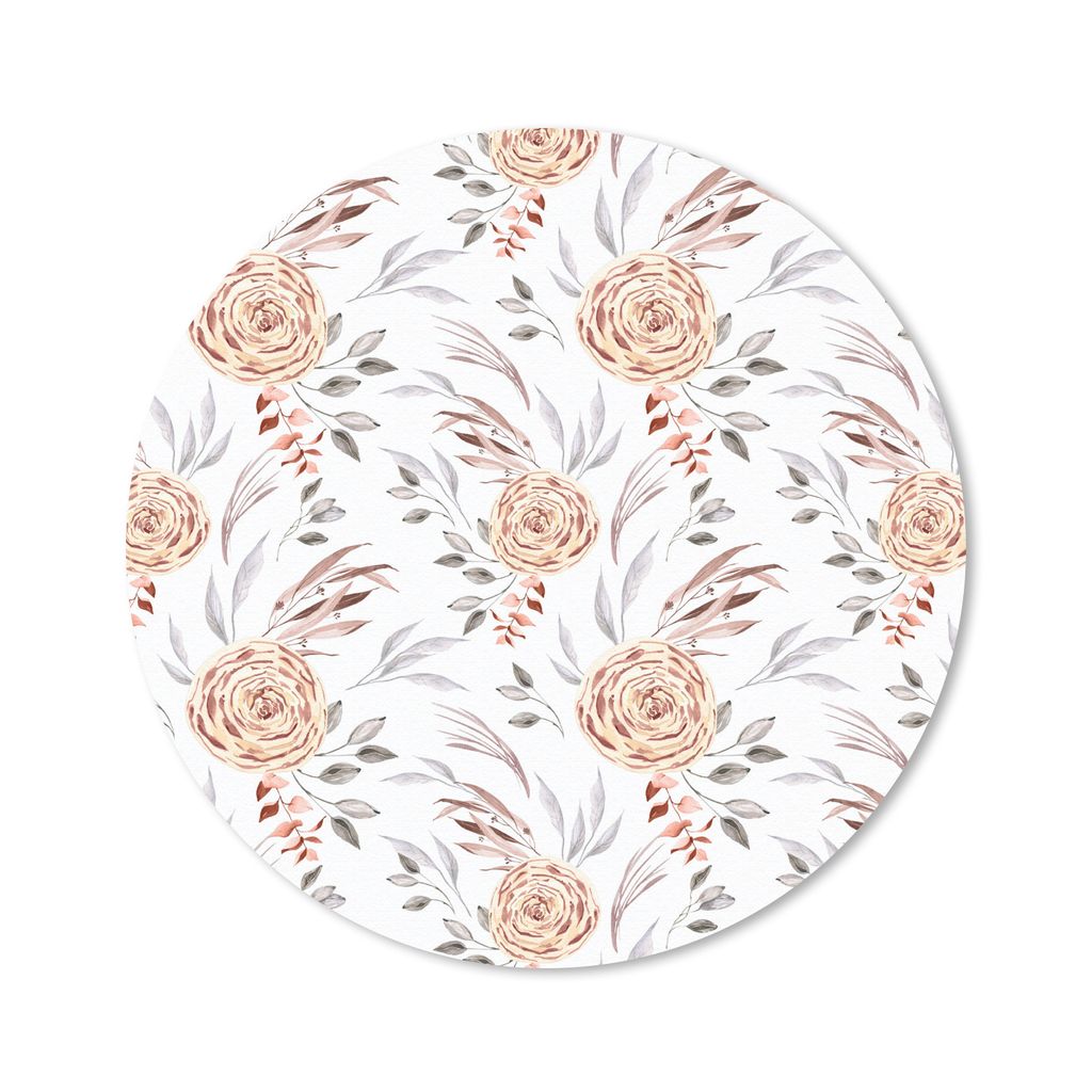 MuchoWow Mauspad Mousepad Rosen - Gold - Blätter 40x40 cm - Mousepads - Maus Mat - Pad - Mausunterlage - Schreibtisch Accessoires