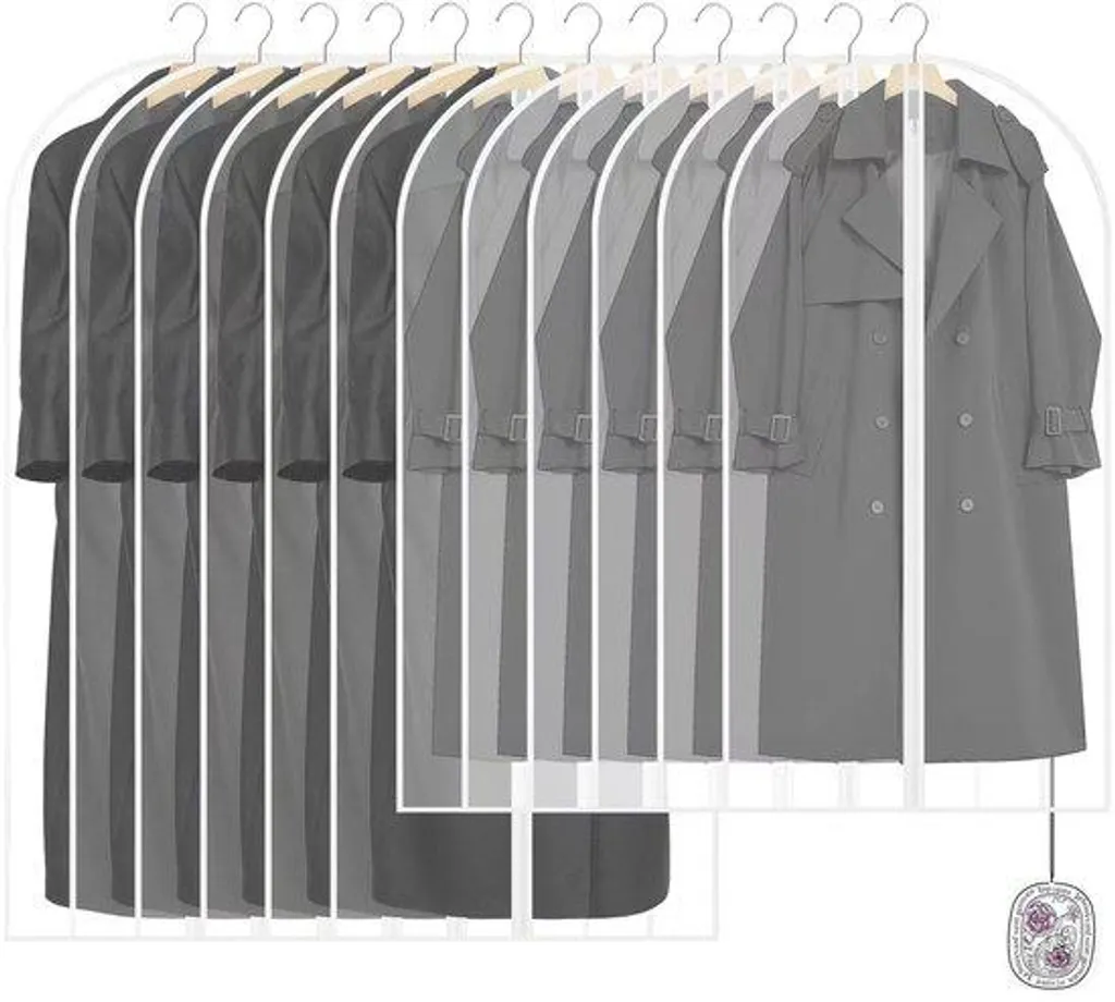 Housses à vêtements lot de 12 transparentes 60 x 120 cm pour penderie