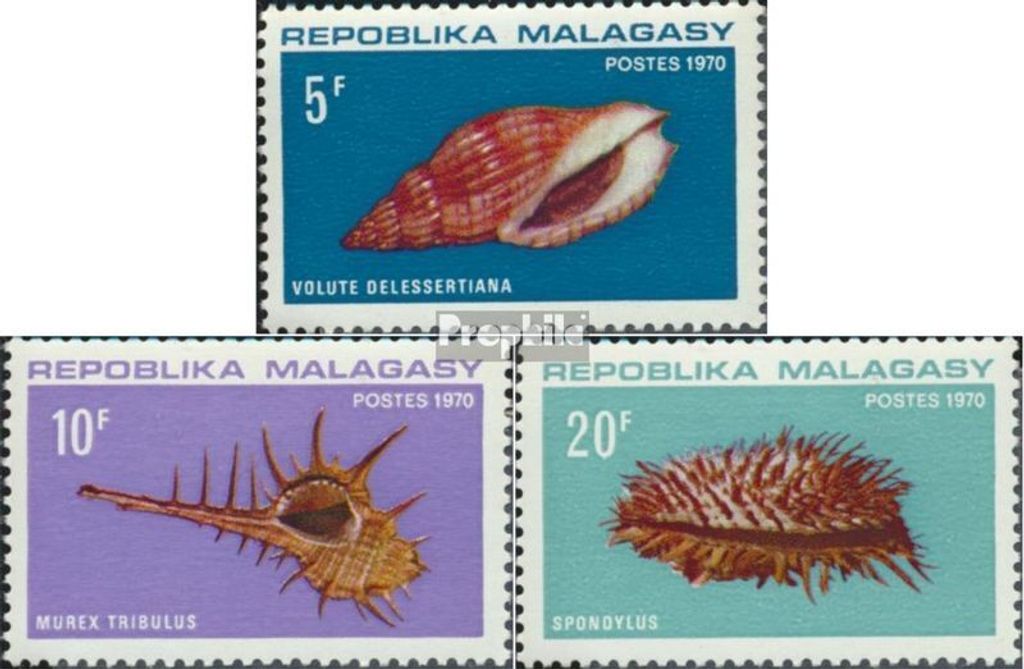 Briefmarken Madagaskar 1970 Mi 618-620 (kompl.Ausg.) postfrisch Meeresschneckengehäuse