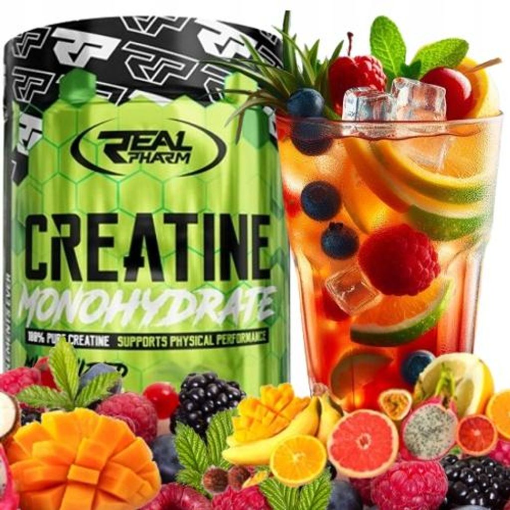 Kreatin-Monohydrat-Pulver REAL PHARM KREATIN 500 g fruchtig