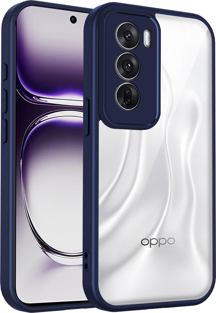 Hülle für Oppo Reno12 Transparente Rückseite TPU Bumper Stoßfest Handyhülle Blau