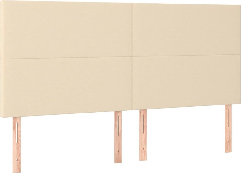 Kopfteil Creme 200 x 5 x 118/128 cm Stoff