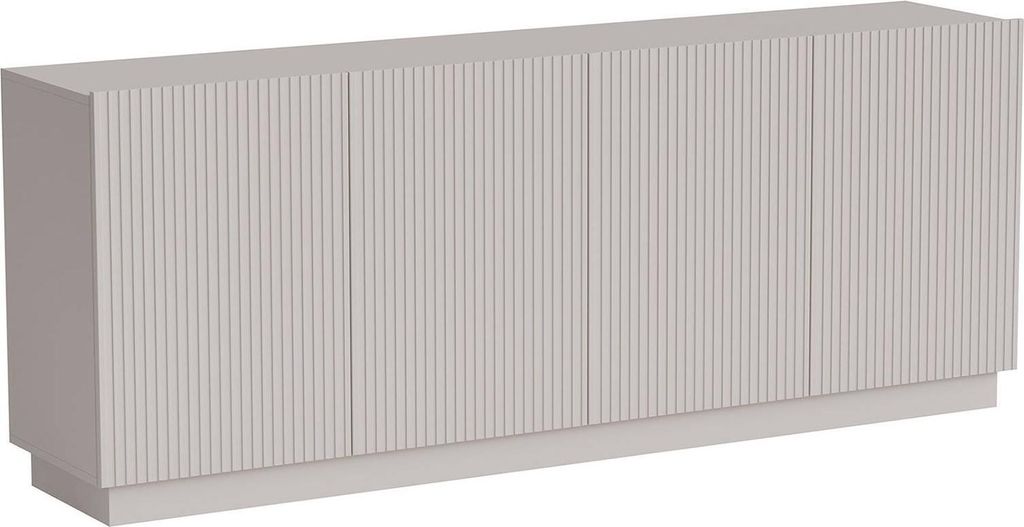 Dmora Sideboard Masainas 200x40x48h cm Beige, 4 Böden, 4 Türen