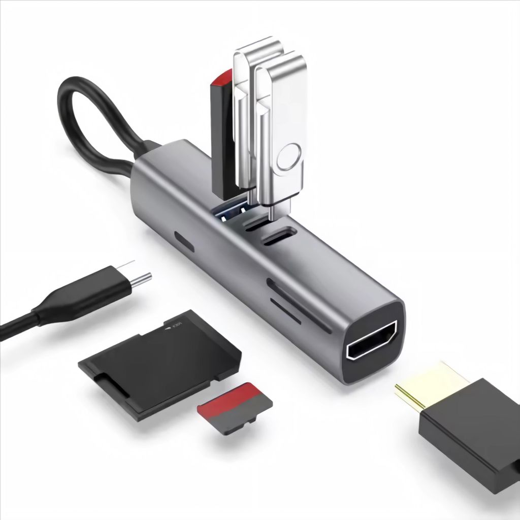 A92C 7in1 USB-C Hub Adapter 4K HDMI 30Hz USB 3.0 SD TF Kartenleser PD 100W Ladefunktion Multiport für PC Laptop Tablet Datenübertragung Dock