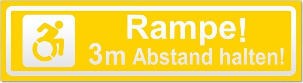 Rampe Motiv 3m Abstand invertiert Magnetschild Schild magnetisch