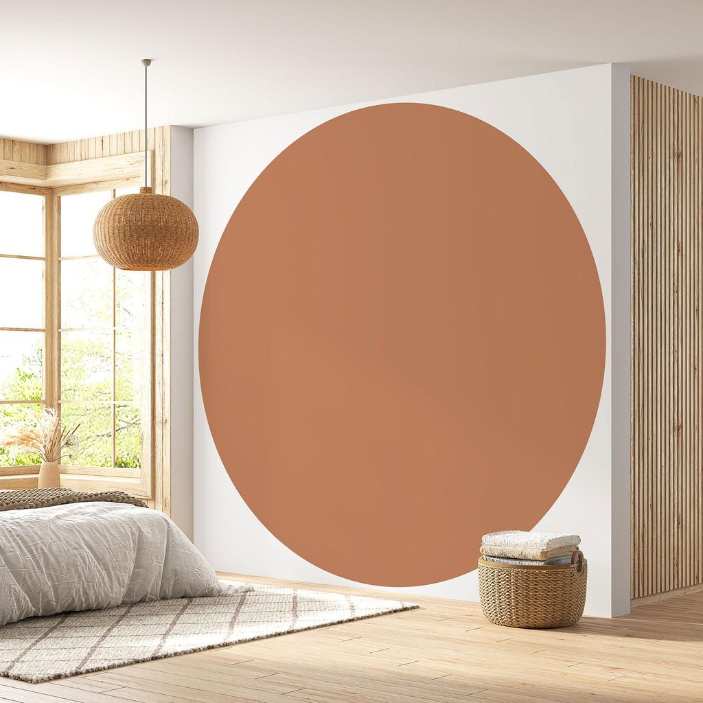 Runde Tapete / Kreis - Lumaléa - Rosé-Kupfer - Trendfarbe - Standardpapier 170 g, abwaschbar - Durchmesser 90 cm