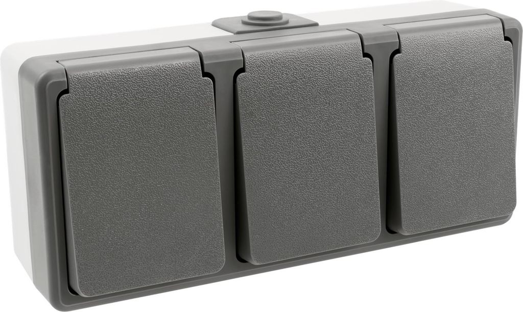 Feuchtraum Dreifach-Steckdose McPower ''Secure'', 250V/16A, Produktbild 