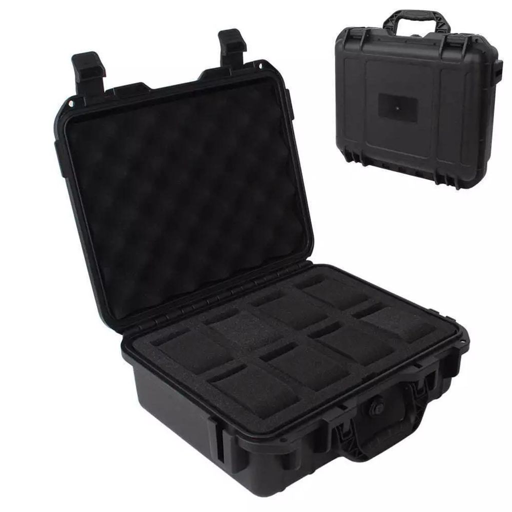 Uhrenkoffer Transportkoffer für 8 Uhren -Box Stoßfest Wasserdicht Staubdicht, schwarz