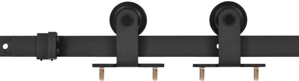 vidaXL Schiebetürbeschlag-Set SKIEN 200 cm Stahl Schwarz Produktbild 