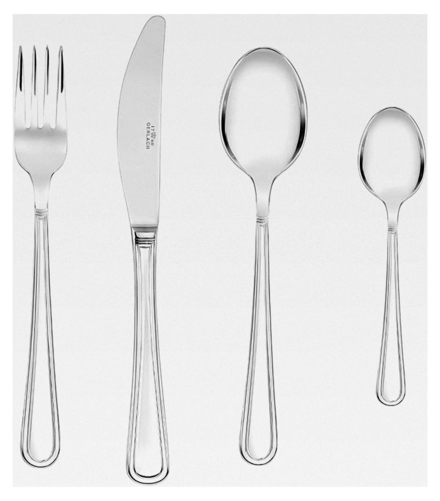 Gerlach Antica Besteckset für 6 Personen, spülmaschinenfest, Edelstahl, elegantes Essbesteck, rostfrei, 24 Teile