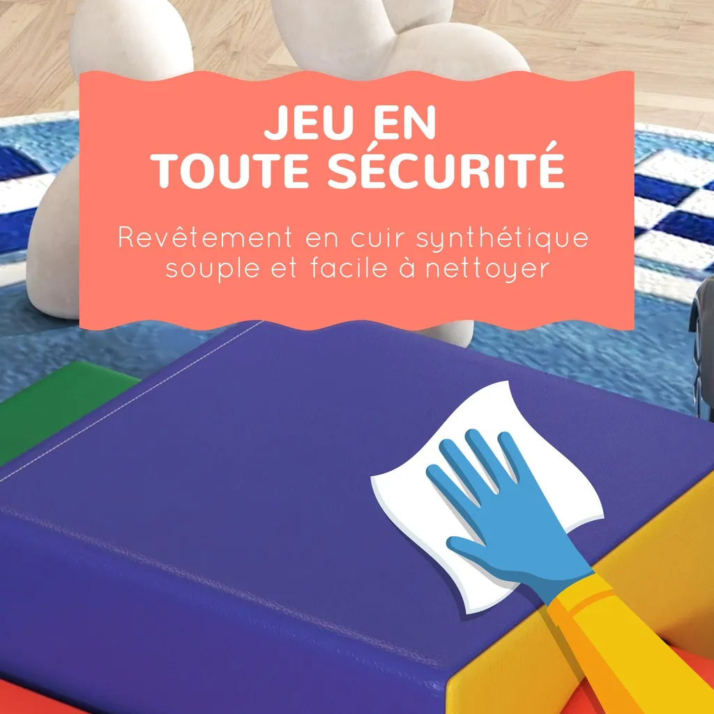 Blocs de construction mousse bébé avec housse synthétique lavable