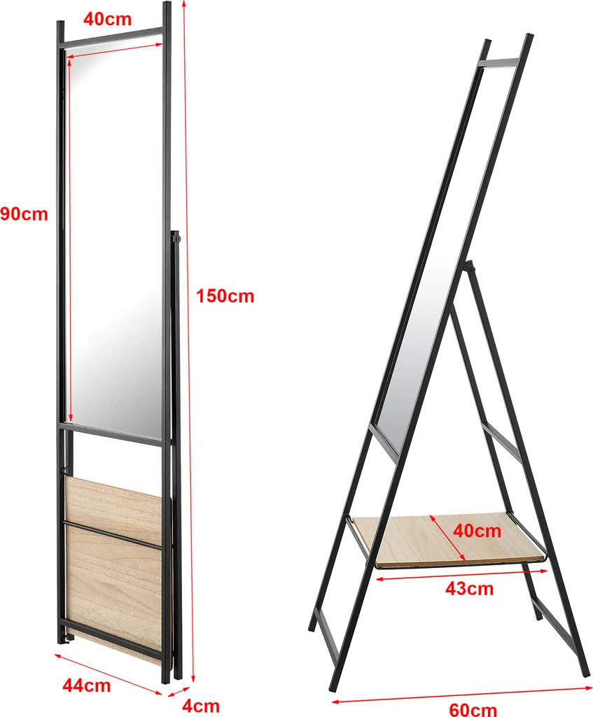 Miroir sur pied Chamois avec tablette intégrée pour entrée design - 3