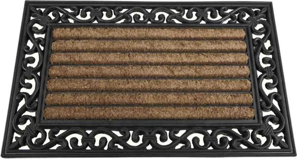 Tapis de sol Impalla anti-saleté en caoutchouc robuste noir de 45x75 cm